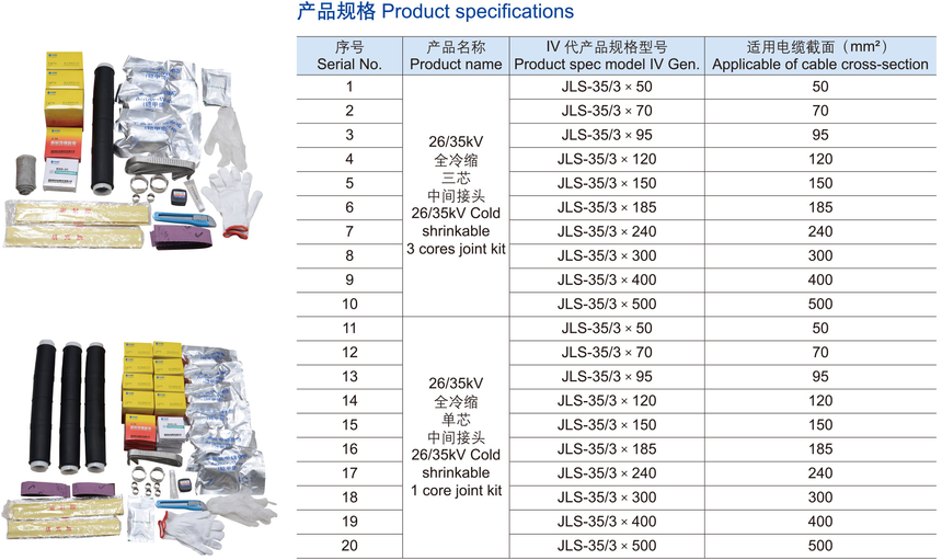 35KV全冷缩电缆中间接头