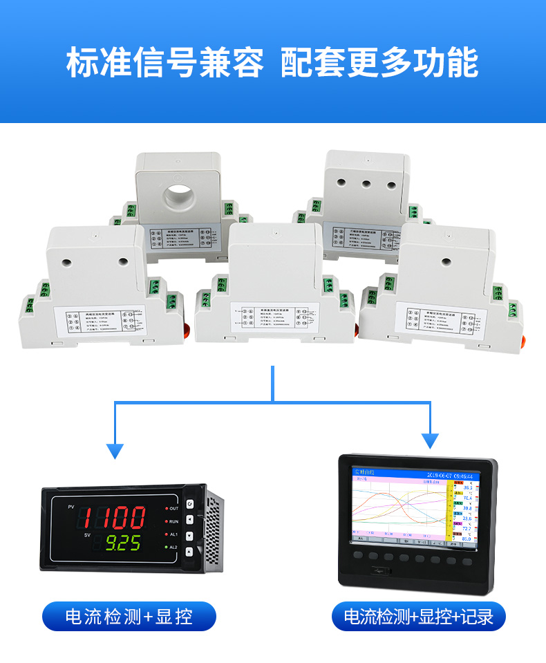 穿孔式双相交流电流变送器