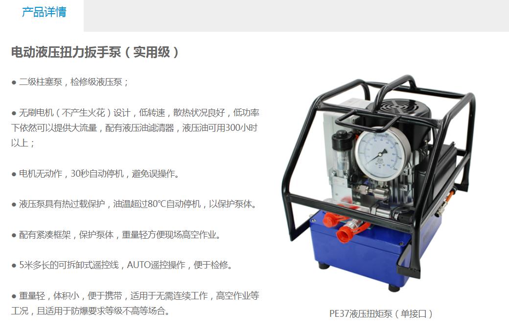 电动液压扭力扳手泵