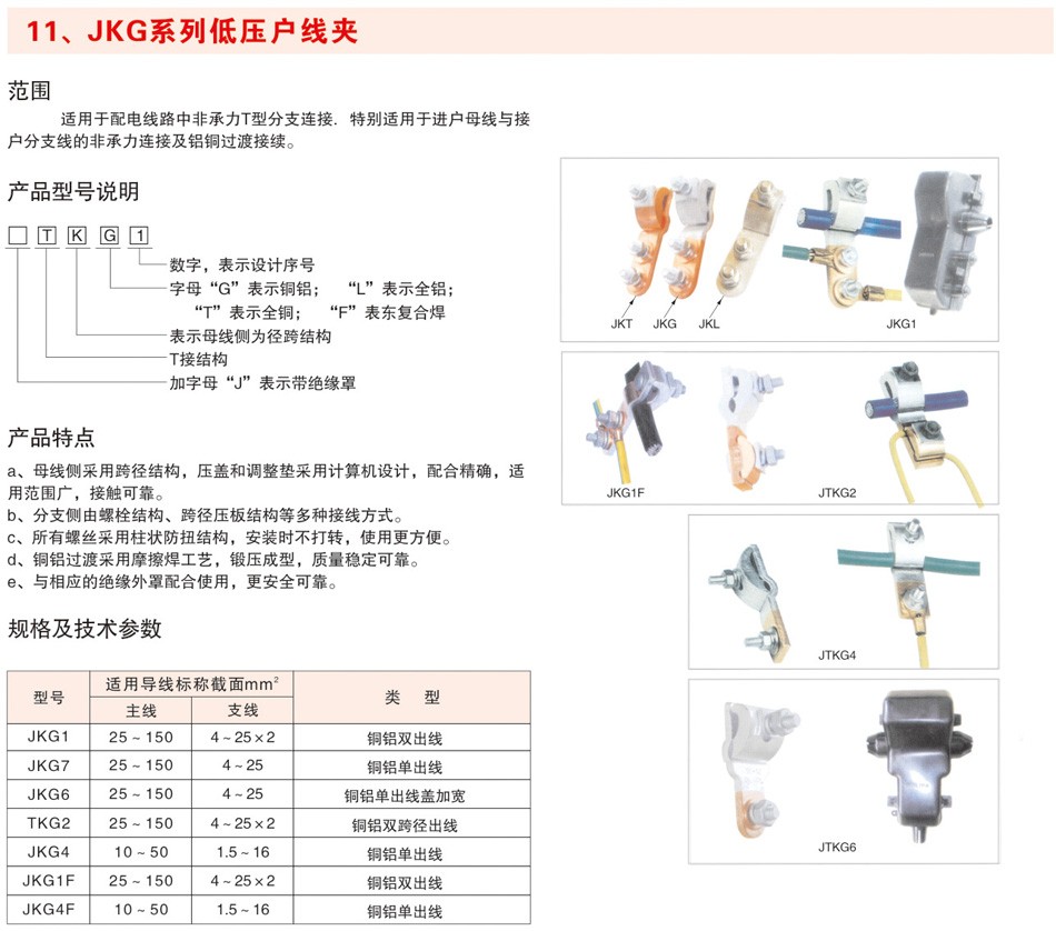 JKG系列低压户线夹