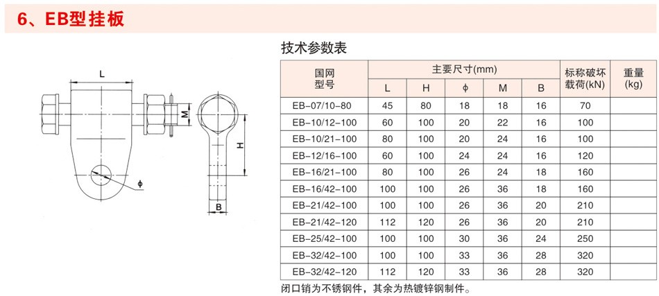 EB型挂板