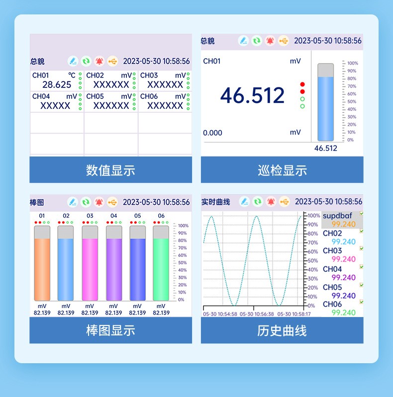 SIN-RN3000-1_18 路万能模拟输入 3.5 英寸彩色液晶屏无纸记录仪