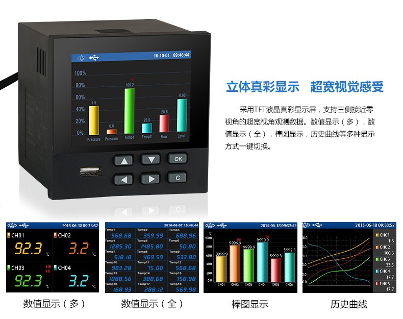 SIN-R9600_彩屏无纸记录仪_1-18路输入