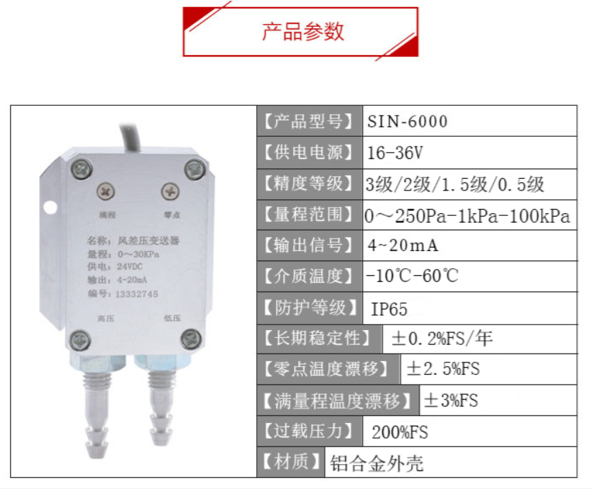 SIN-6000 风差压传感器