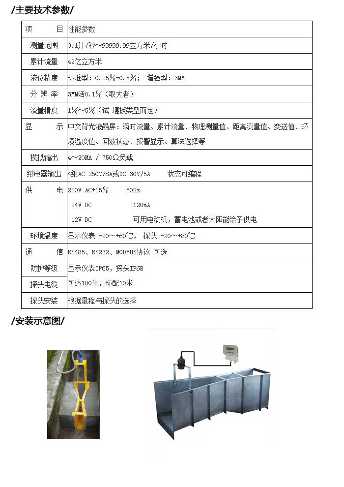 明渠流量计+巴歇尔曹