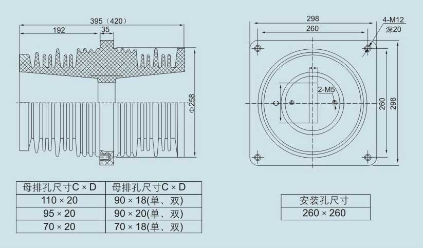 40.5KV/260×260 高：395 套管（KYN61）