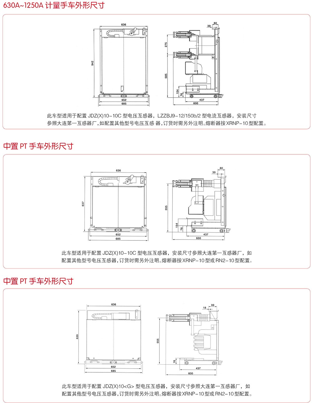 10KV、24KV、40.5KV高压功能单元手车