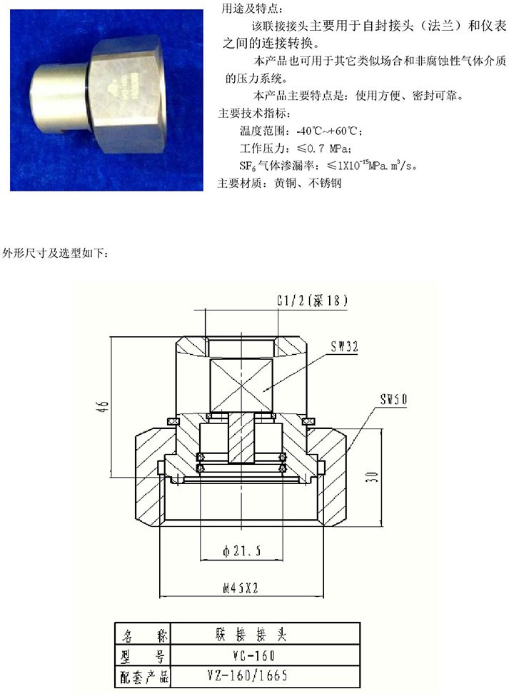 160系列联结接头