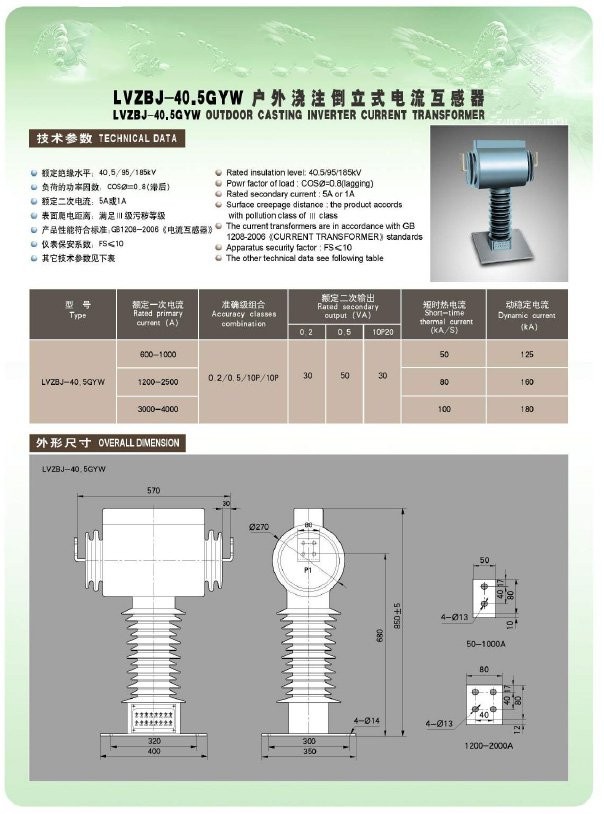 LVZBJ-40.5GYW LVZW-35户外35KV电流互感器