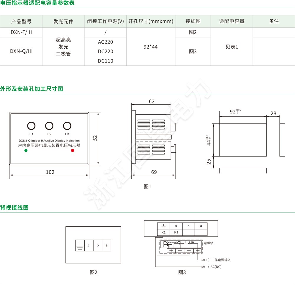 92X44mm高压带电显示装置(提示型)