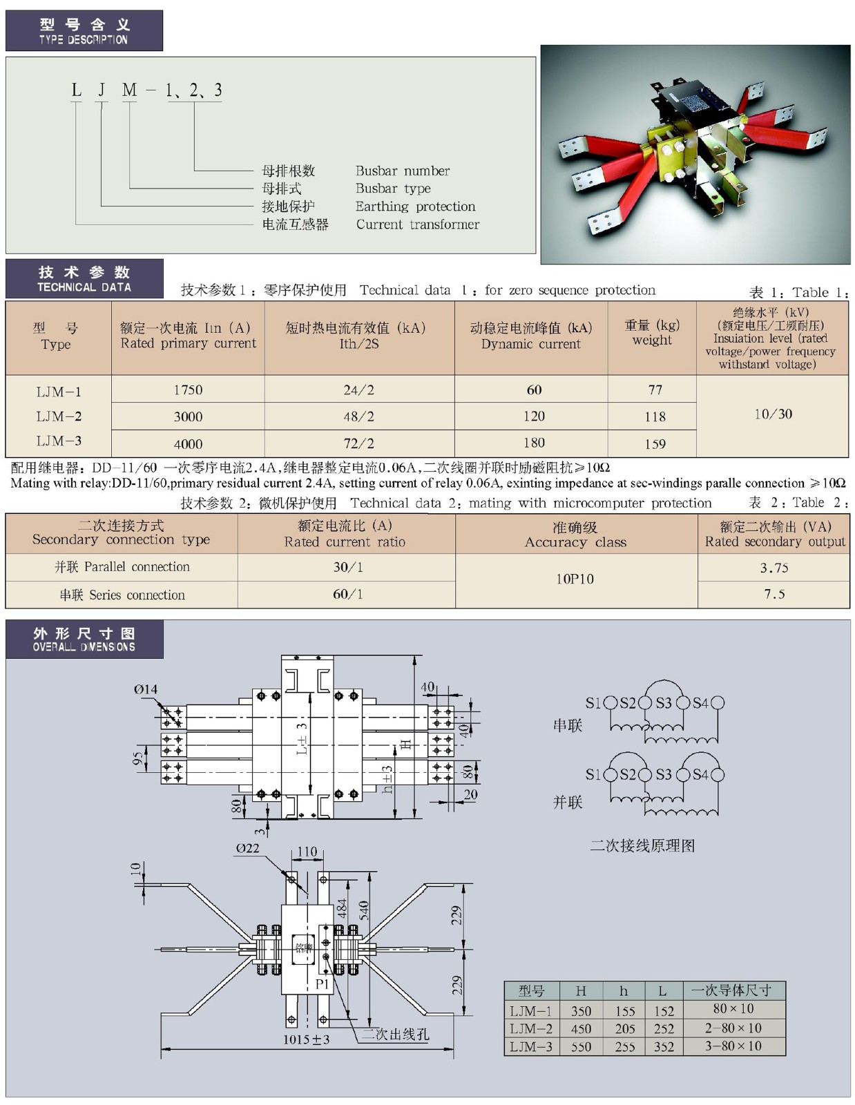 LJM-1(2、3)零序电流互感器