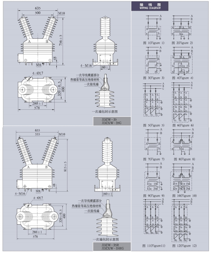 JDZ(X)W-35(R、G、RG)户外用电压互感器