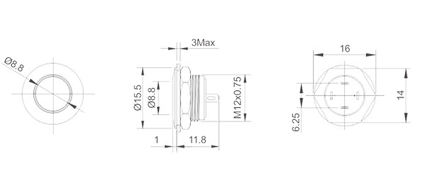 HBDGQ12SF-10WE/△/▲/◎型12mm金属轻触开关