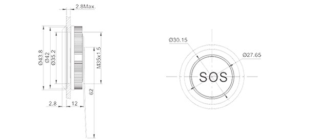 HBDGQ35SF-10WE/P/△/▲/◎(SOS)型金属轻触开关