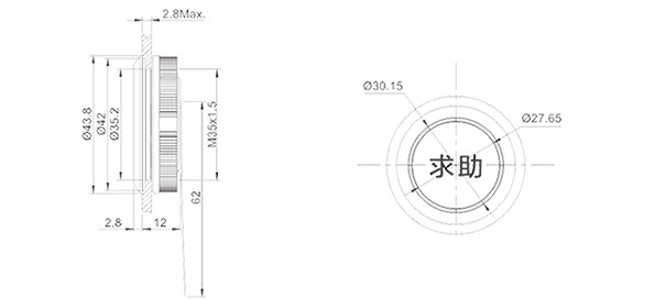 HBDGQ35SF-10WE/P/△/▲/◎(求助)型金属轻触开关