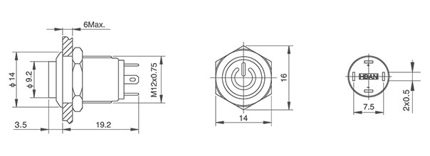 HBDGQ12F-10DT/J/△/▲/◎型金属按钮开关