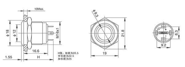 HBDGQ16F-10E/J/△/▲/◎型金属开关按钮