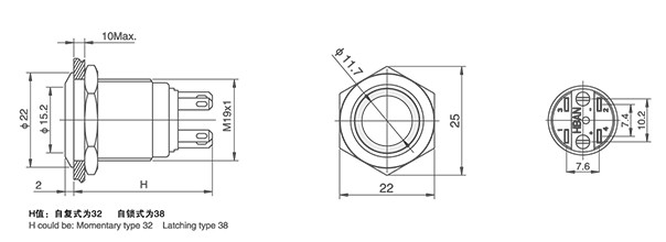 HBDS1GQ-11E■/J/△/▲/◎金属开关按钮