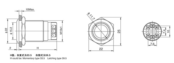 HBDS1GQ-11E■/J/△/▲/◎金属开关按钮