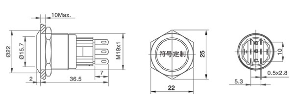 HBDS1-AGQF-11DT■/△/▲/◎金属开关按钮