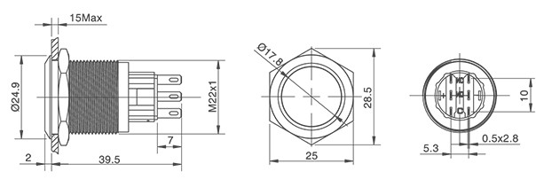 HBDS1-AGQ22F-□■/◎金属开关按钮