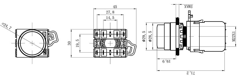 HBD-K10A-11G塑料开关按钮