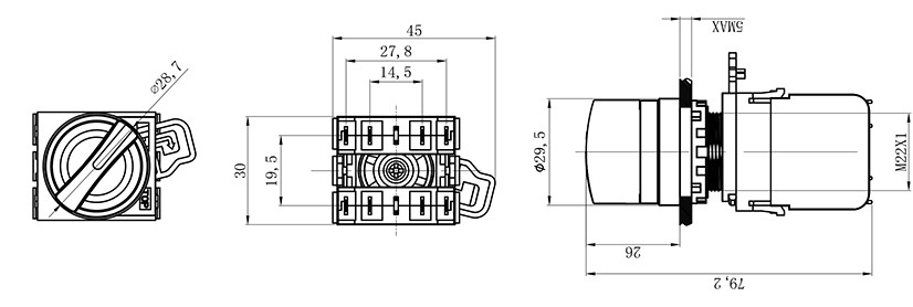 HBD-K10A-11X/21塑料开关按钮