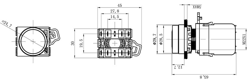 HBD-K10B-11塑料开关按钮