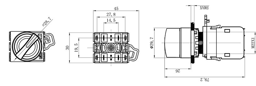 HBD-K20B-22X/21塑料开关按钮