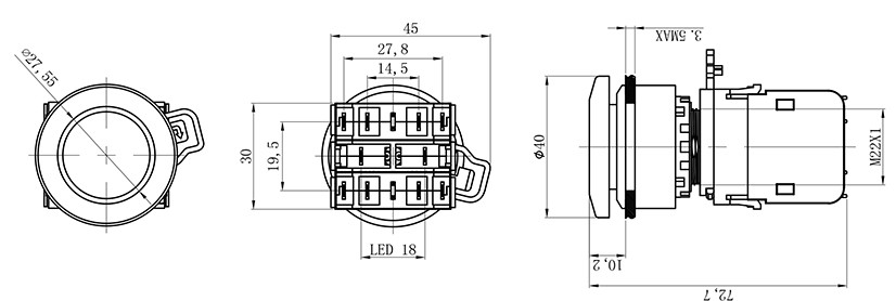 HBD-K20S-11MD塑料开关按钮