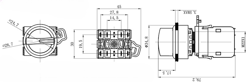 HBD-K20S-11X/21塑料开关按钮