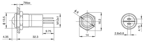 HBDGQ12G-D/J/△/▲/◎金属信号指示灯