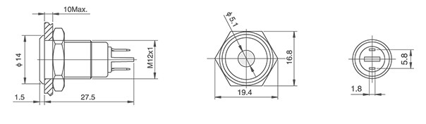 HBDGQ12C-D/△/▲/◎金属信号指示灯