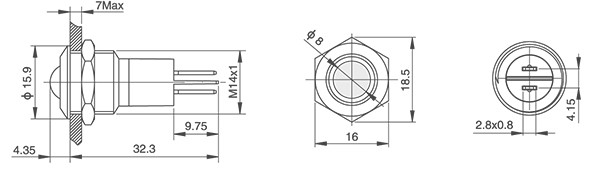 HBDGQ14G-D/J/△/▲/◎金属信号指示灯