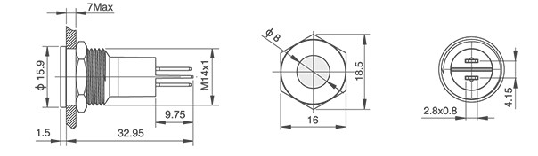 HBDGQ14G-D/J/△/▲/◎金属信号指示灯