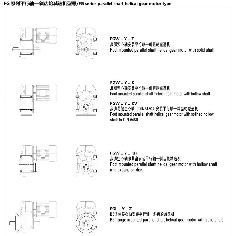 FG系列平行轴斜齿轮减速电机