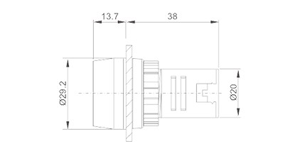 HBD16-22CS / Ø22mm 短款信号指示灯