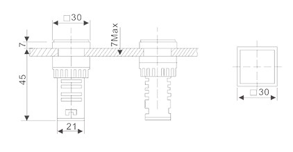 HBD16-22CS / Ø22mm 短款信号指示灯