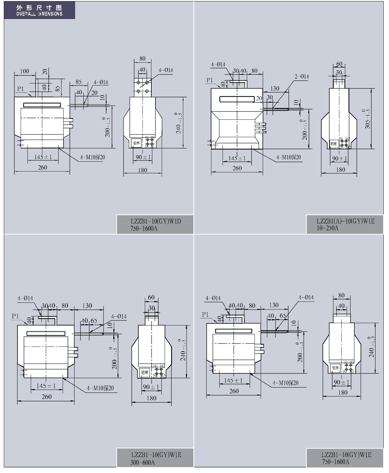 0.5-12kV-LZZB1(A)-10(GY)W1(A,B,AC,BC,D,E)系列环氧树脂支柱式电流互感器