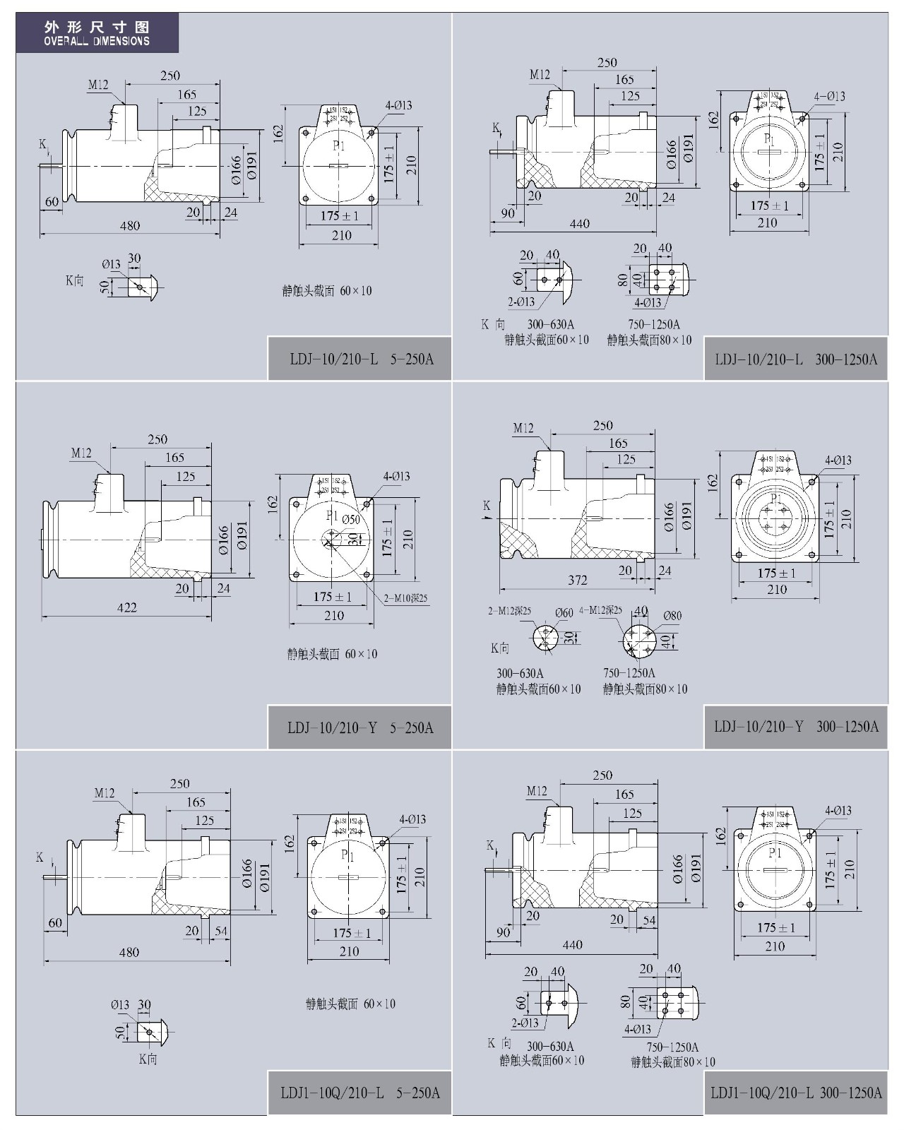 LDJ1(2、3、4、5)-10(Q)/210(250、275)-L、Y系列电流互感器