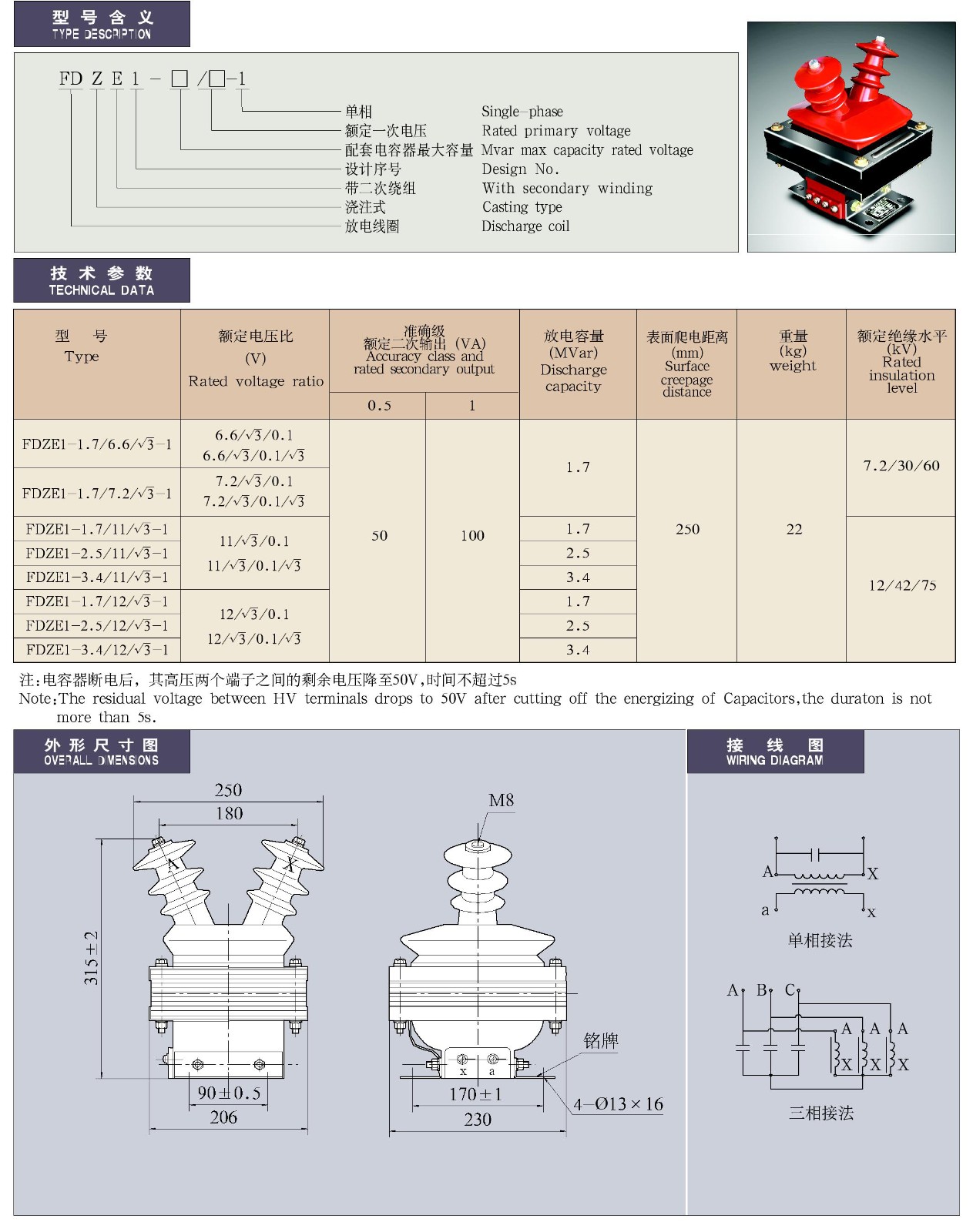 FDZE1半封闭户内干式放电线圈